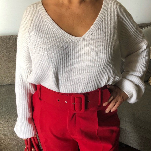 White oversized ribbed sweater - Picture 4 of 7